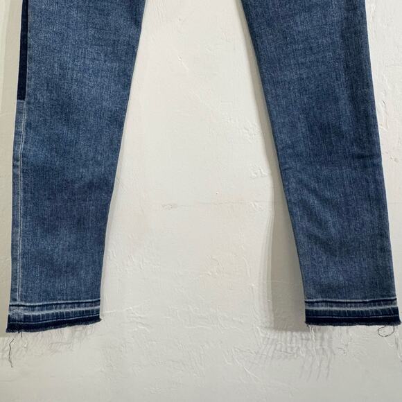 Rag & Bone Olana High Rise Skinny Ankle Jeans Size 25 Colorblock Knee Patchwork - Picture 8 of 15